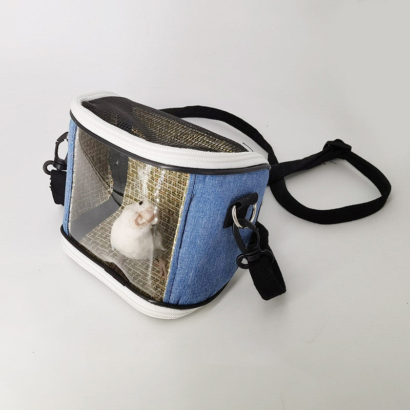 Plastic Portable Parrot Carrying Cage with Removable Cushion