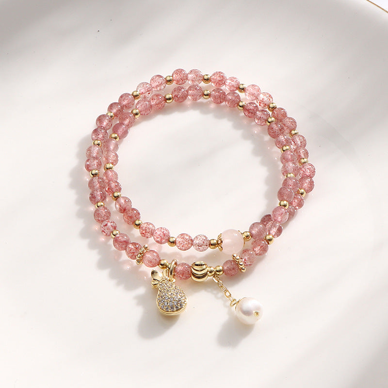 Strawberry Quartz Bracelet Money Drawing And Luck Changing