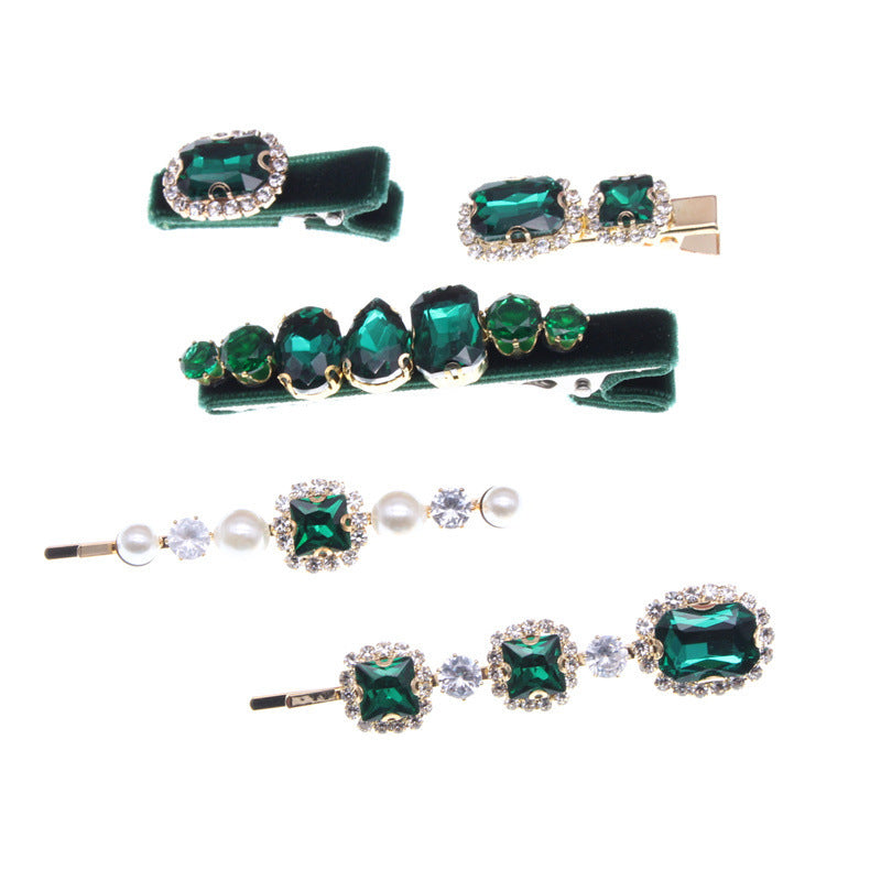 Colorful Fashion Rhinestone Flannel Ladies Hair Accessories Set