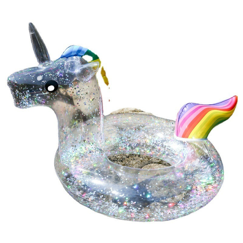 Inflatable Toy Thick Transparent Sequin Swimming Ring