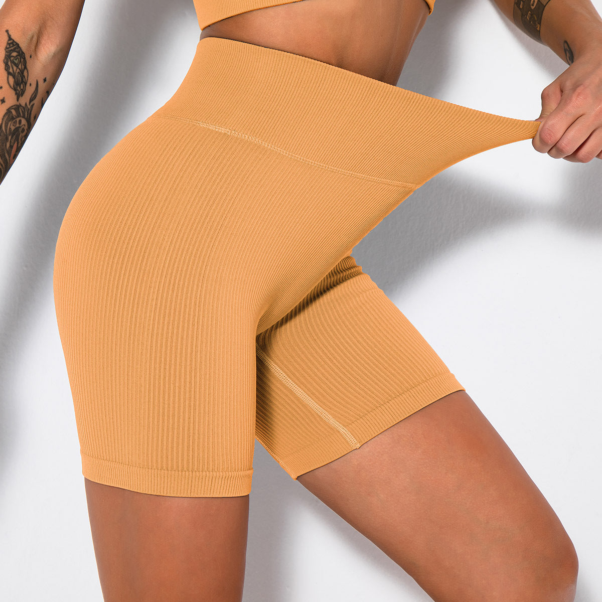 Elastic Compression Yoga Shorts for Women – Breathable & Quick-Dry