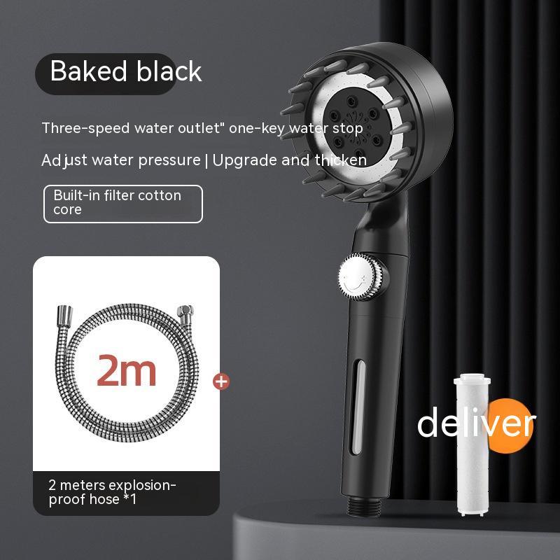 Skin Beautifying Handheld Shower with Filter Booster – Red Spray Nozzle