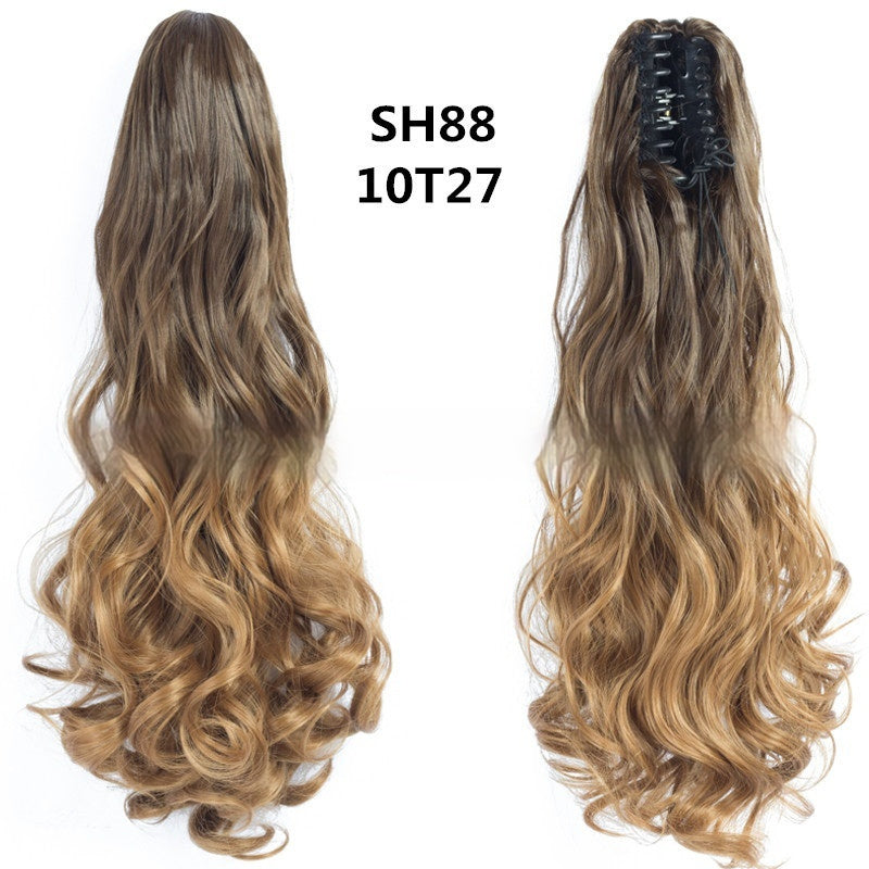 Colorful Long Curly Clip-On Ponytail Wig – Vibrant & Heat-Resistant