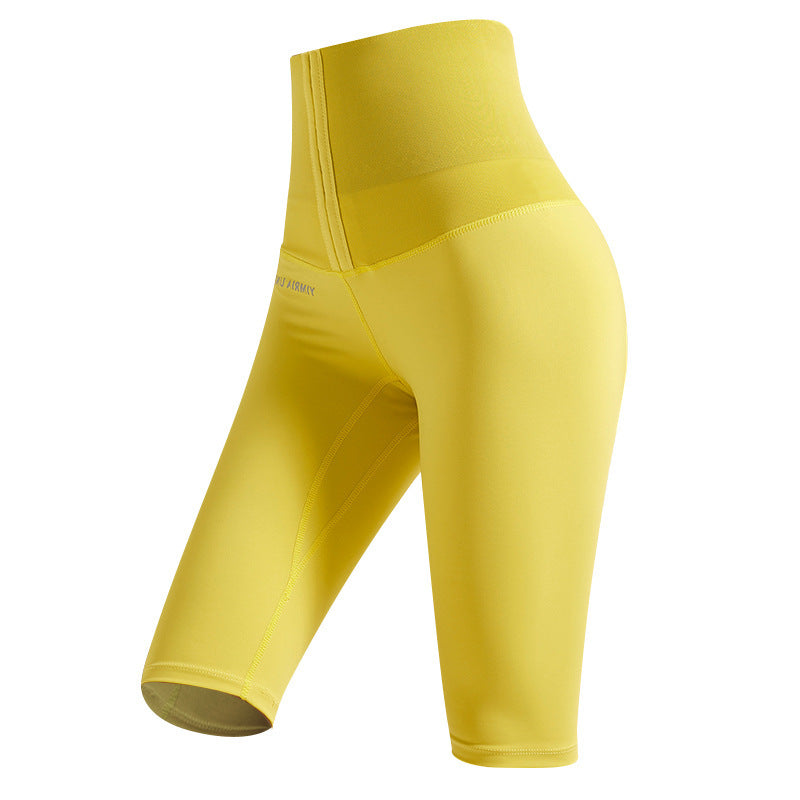 Knee-Length Yoga Pants with Waist Trainer – Women’s Fitness Compression Leggings