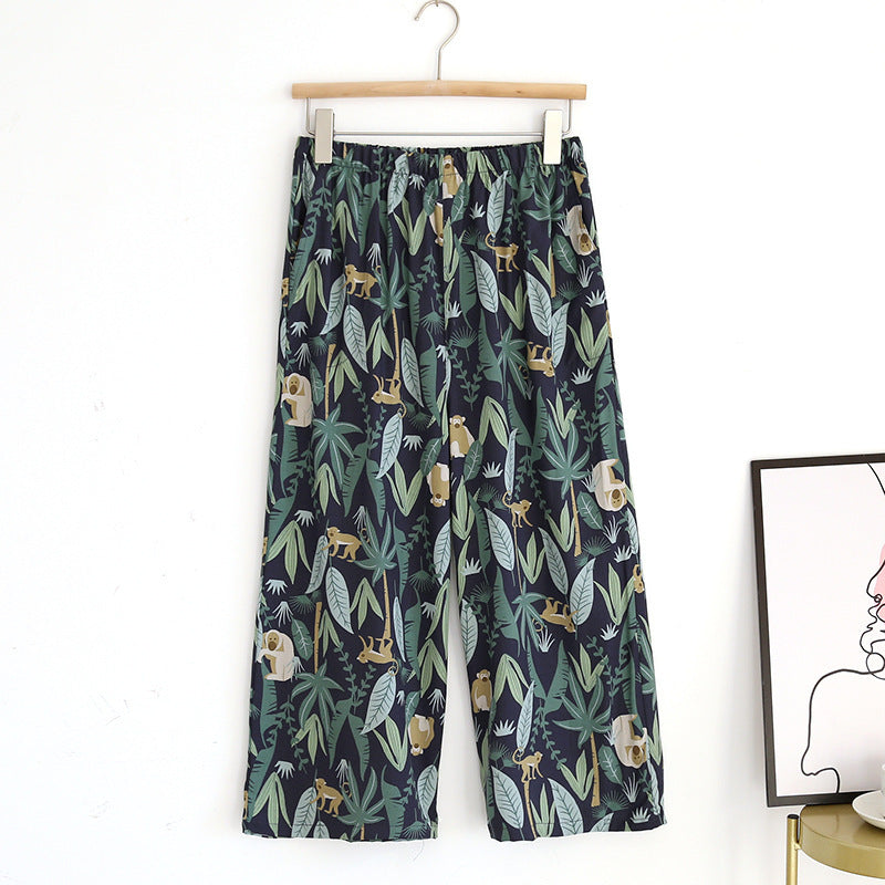Women’s Lounge Pants – Loose Casual Home Trousers, Soft Elastic Waist with Pockets