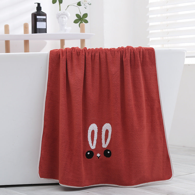 Cute Animal Cartoon Men And Women Household Korean Gifts Coral Fleece Bath Towel
