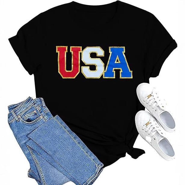 3D Digital Printing American Flag Women T-shirt