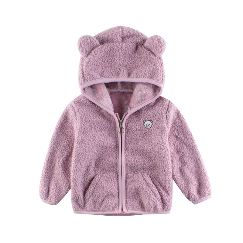 Korean Children's Coat Plus Cashmere Sweater Baby Clothes
