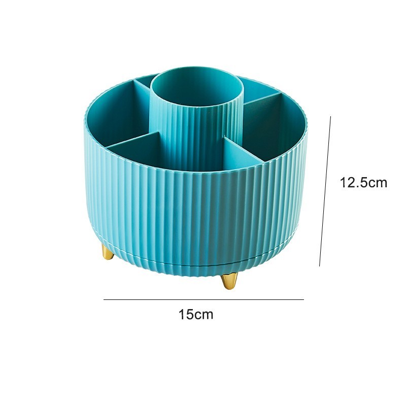 Desktop Swivel Makeup Brush Organizer – Rotating Cosmetic Storage Holder
