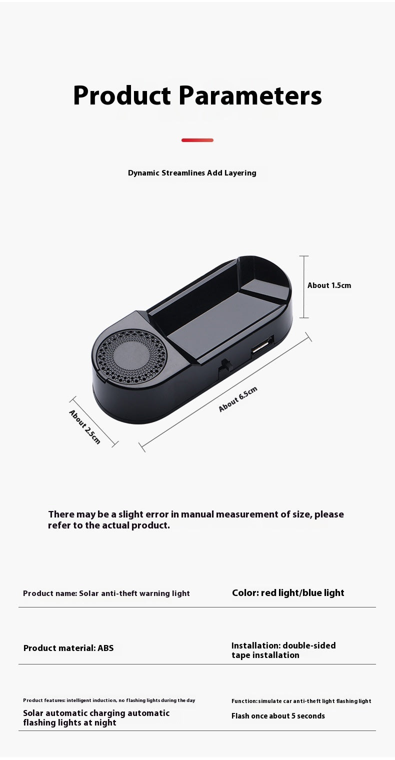 Solar Car Warning Light – Automotive Aromatherapy & Safety Indicator Lamp
