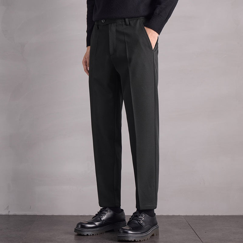 Thin Stretch Business Pants – Loose Wide-Leg Straight Trousers for Men