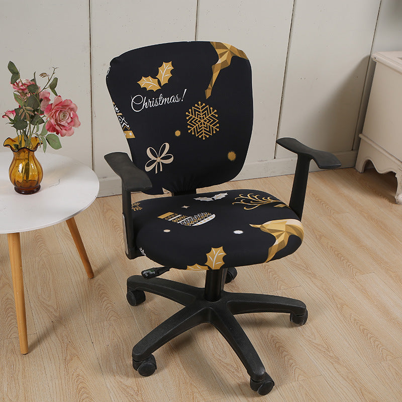 Modern Striped Polyester Split Universal Office Swivel Chair Cover