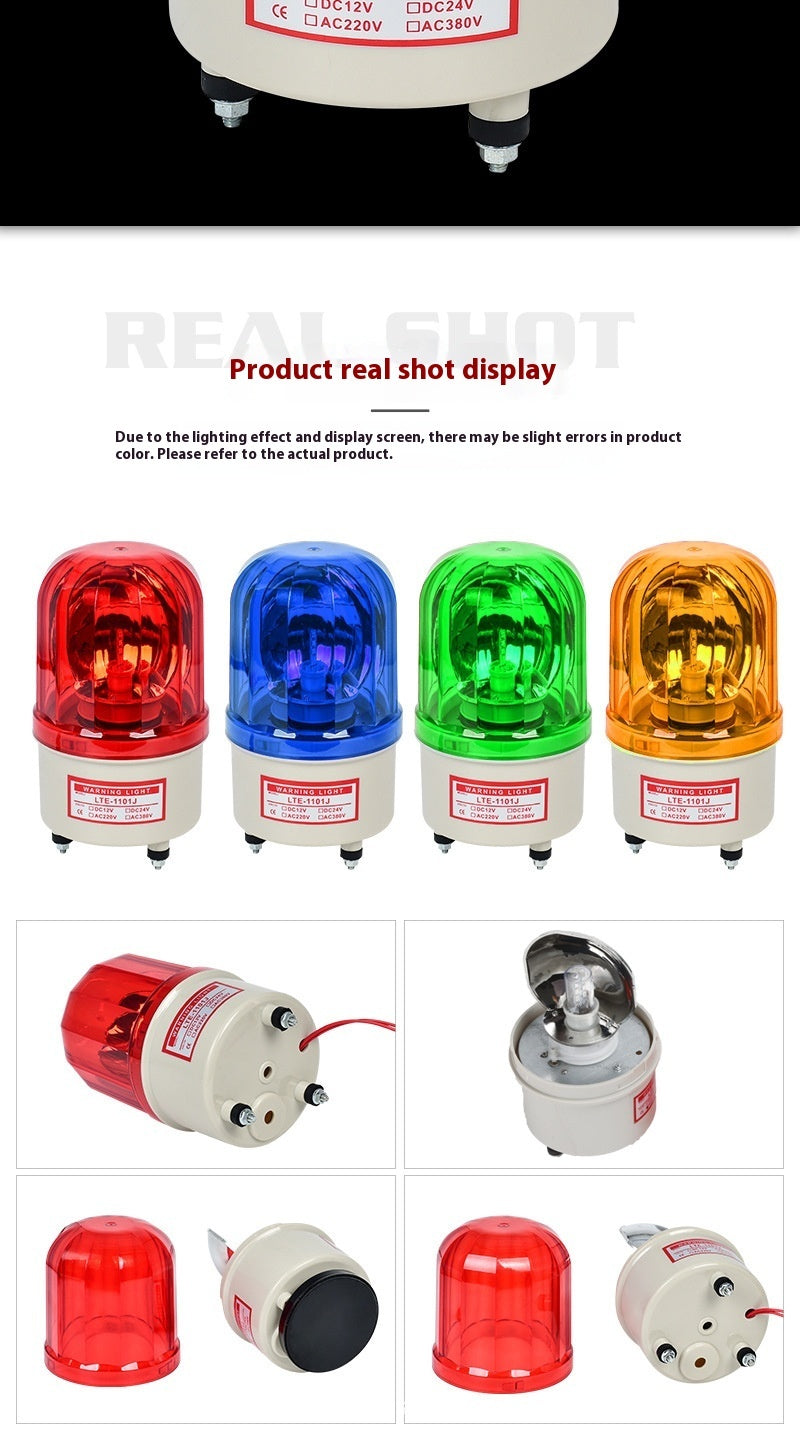 Warning Light LTE-1101J – Sound & Light Alarm with Rotation, Red/Yellow/Green