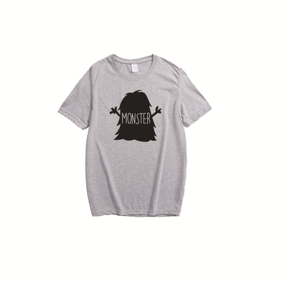 Parent-child T-shirt Crew Neck Top Khmer Short Sleeve