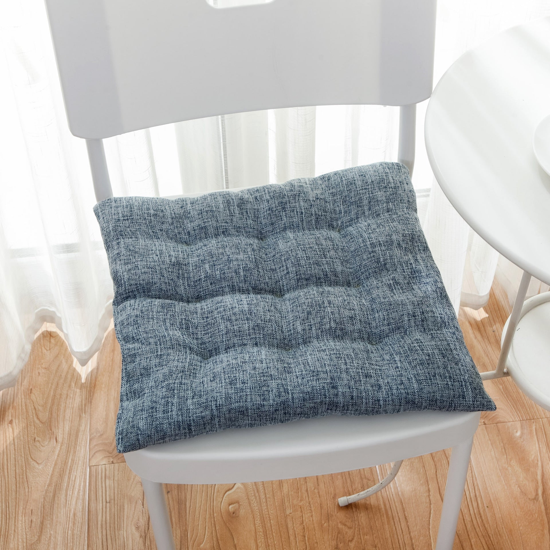 Simple Nordic Solid Color Linen Thickened Seat Cushion
