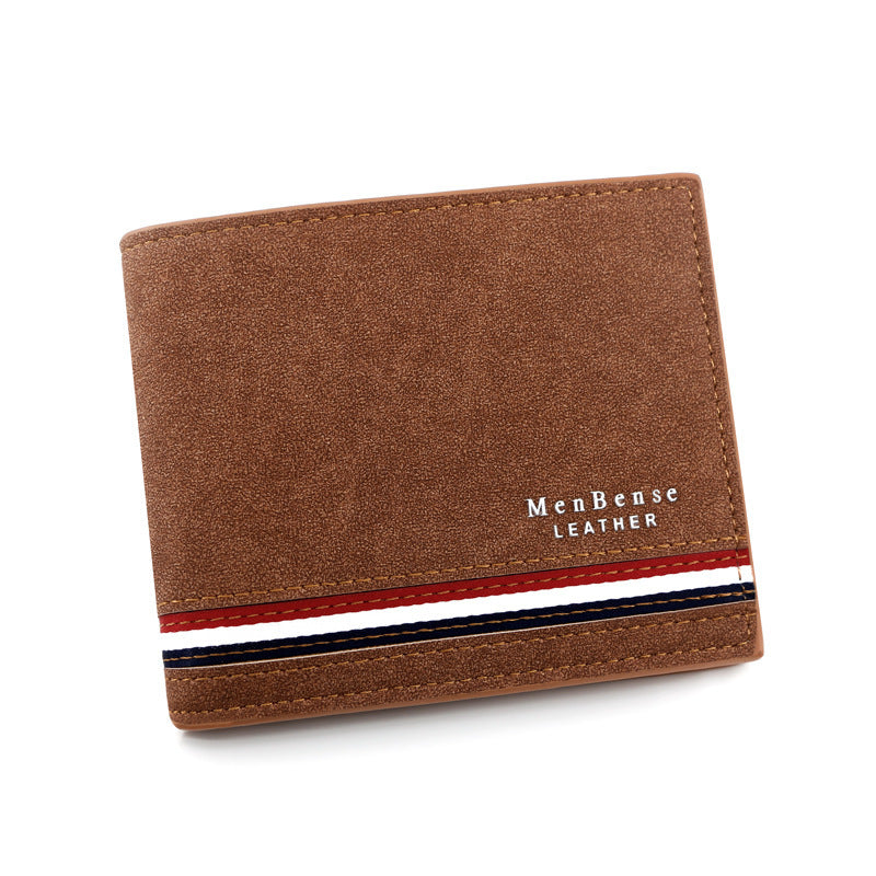 Men's Slim PU Leather Silk Wallet with Letter Pattern
