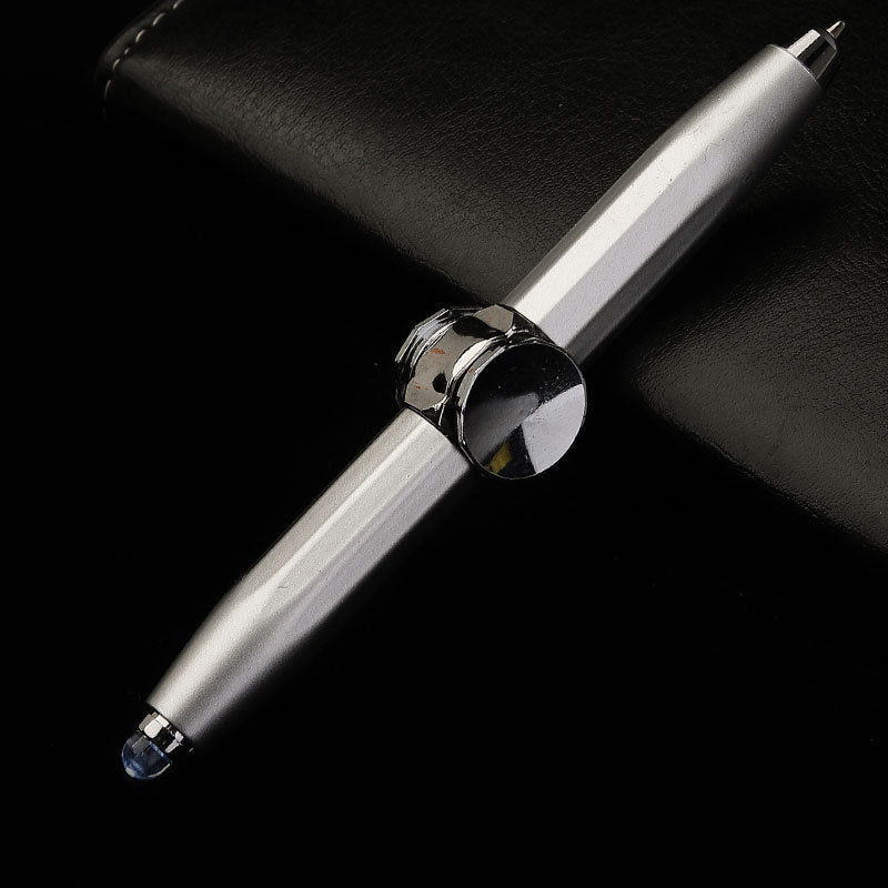 Creative LED Spinning Ballpoint Pen with Decompression Gyro for Office and School