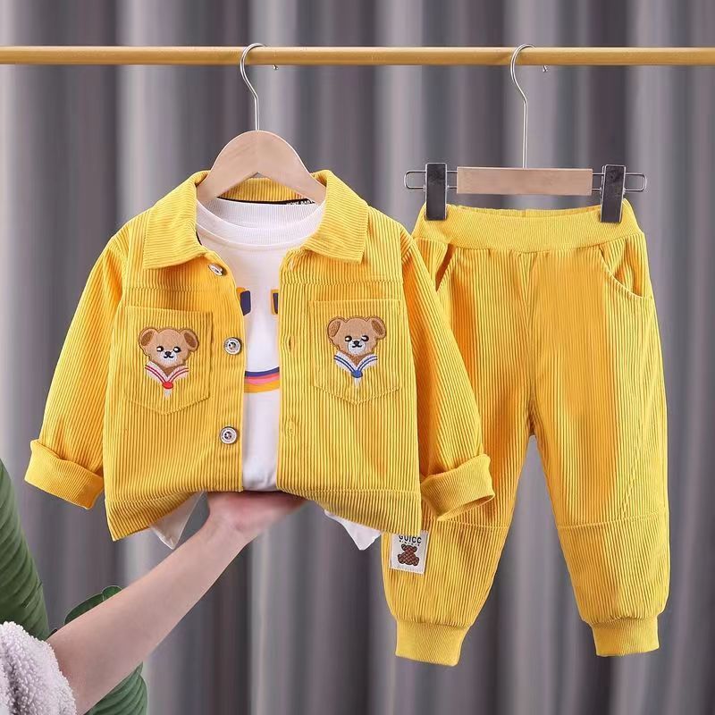 Boys' Three-piece Suit Handsome Overalls