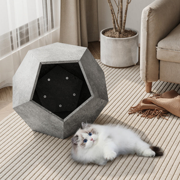 25.98 Inch Modern Pet Furniture, Including Cat Rack Side Table, Sofa Side Table, Flower Pot MDF Multifunctional Furniture, Cement Gray