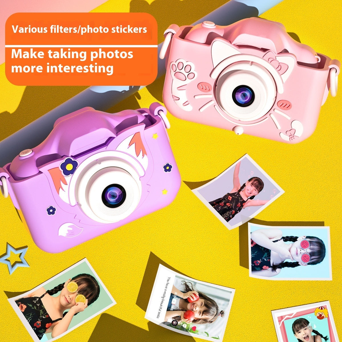 Plastic Children's Camera Big Head Kitten Cartoon Photography