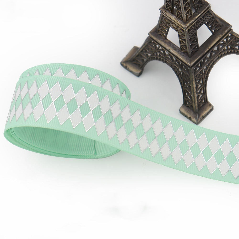 Bronzing Geometric Rib Ribbon – 25mm Decorative Craft Ribbon