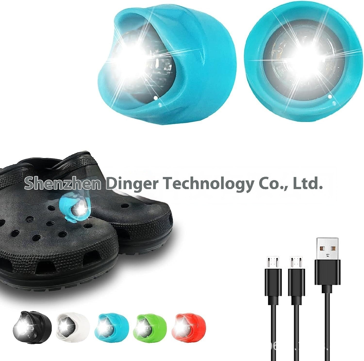 In Stock Plastic Rechargeable Hole Shoes Light New Color Matching