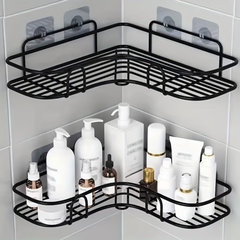 Wall-Mounted Bathroom Shelf – No-Punching Triangle Shower Caddy Storage Rack for Bathroom and Kitchen Accessories