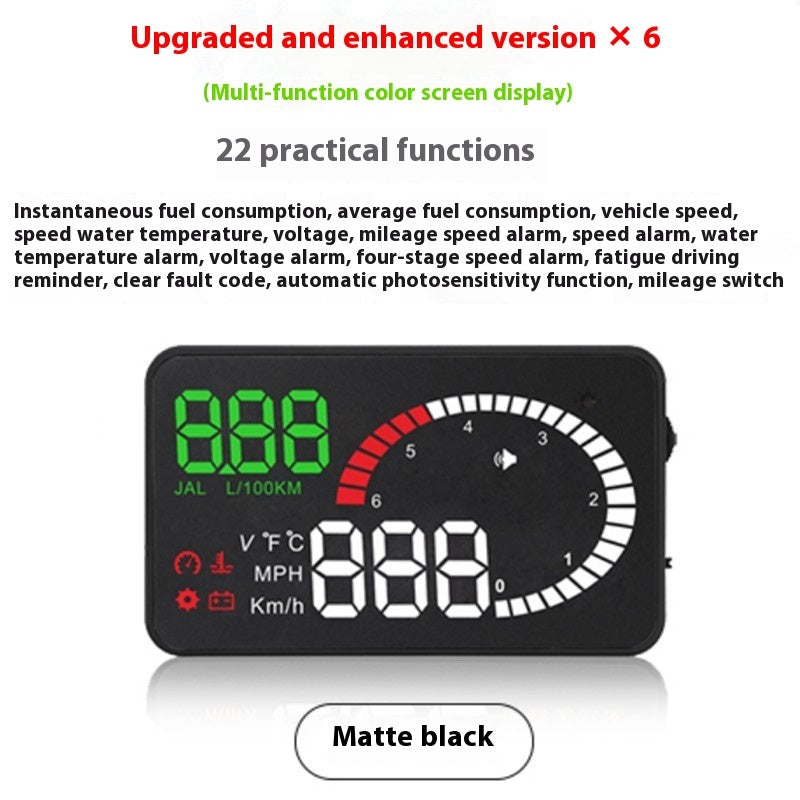 Car HUD Head-Up Display – Fuel, Speed & Voltage Projector