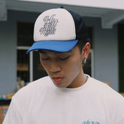 Retro Blue and White Matching Caps for Couples – Trendy National Style Hats