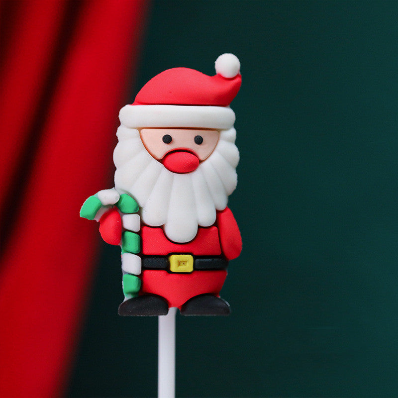 Santa Snowman Christmas Tree Card Birthday