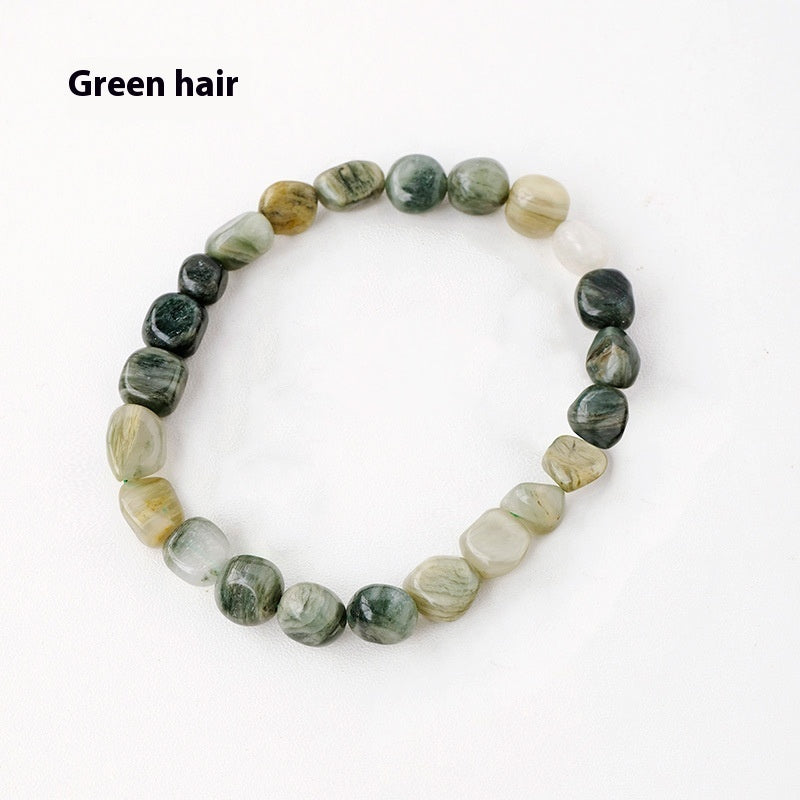 Natural Amethyst Large Particle Gravel Rolling Stone Bracelet