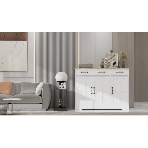 Farmhouse Buffet Cabinet Storage Sideboard with 3 Drawers and 3 Doors