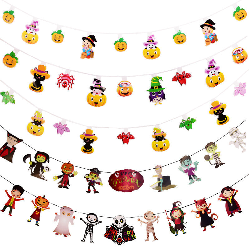 Halloween Hanging Flag Decorations – Spooky Props for Bars, Classrooms, and Party Scene Layouts