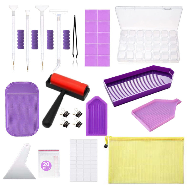 Purple Diamond Painting Tool Set – Dotting Pen Kit with Accessories