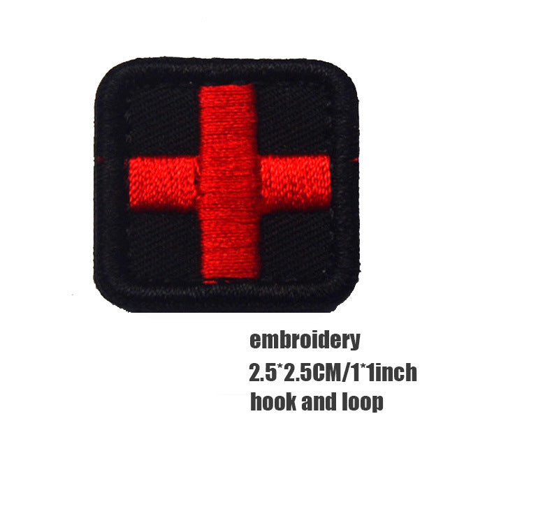 Cross Tactical Medical Badge Emergency Rescue Backpack Chapter Embroidery Velcro Label
