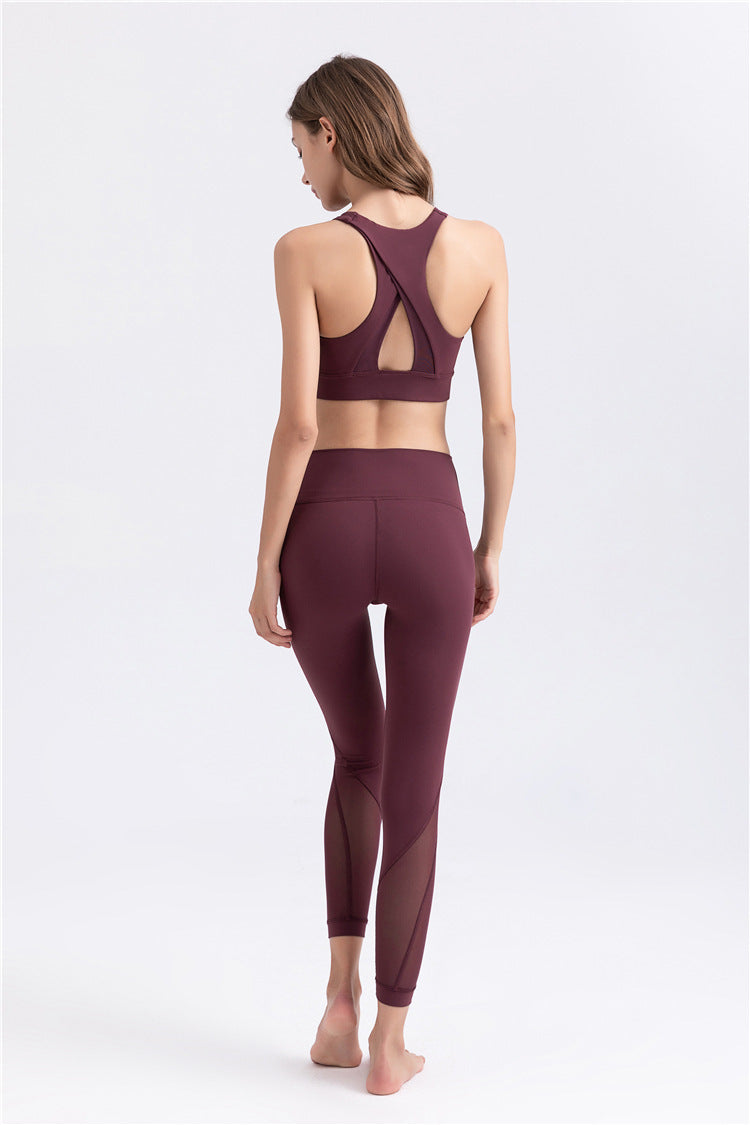 Reversible Brocade Nude Sports Leggings