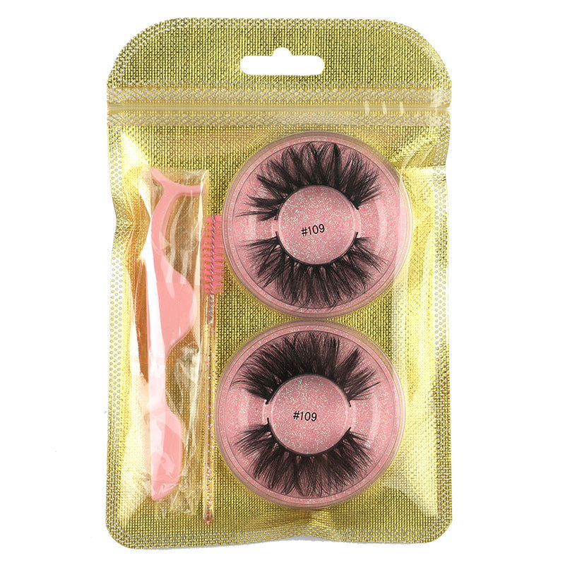 Natural Mink False Eyelashes – Round, Fluffy, Reusable Lash Extension Set