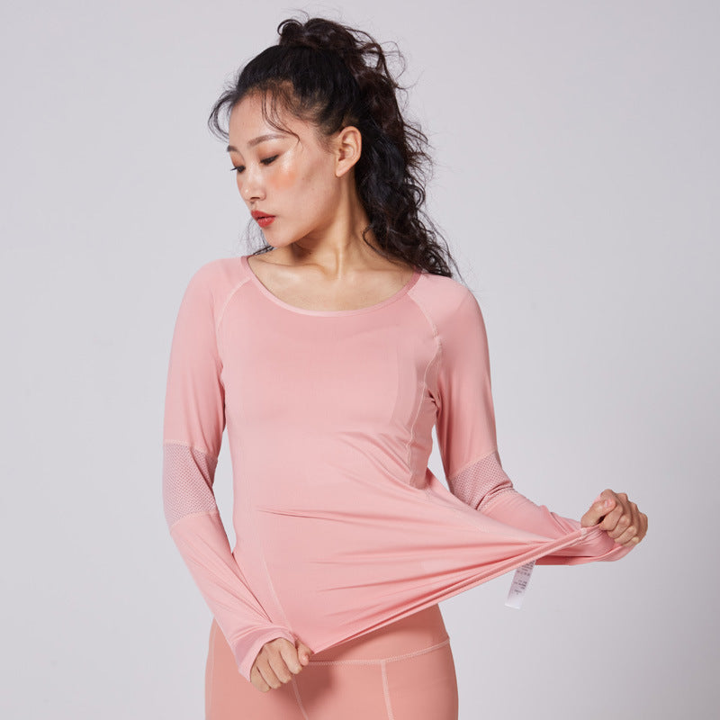 Women’s Slim Fit Yoga Top – Long Sleeve Quick-Dry Running & Fitness Shirt