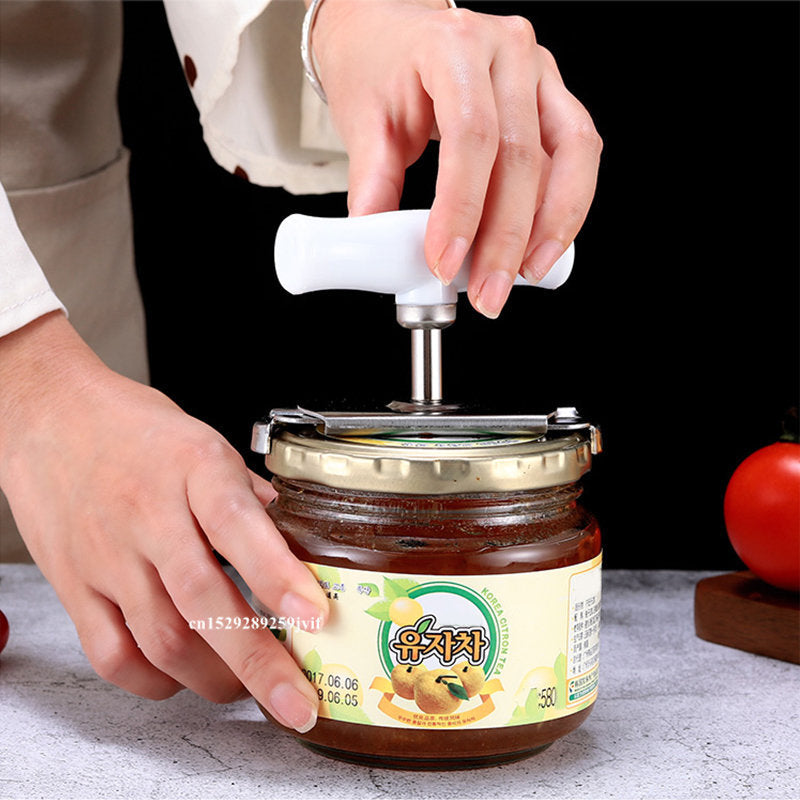 Adjustable Stainless Steel Jar & Bottle Opener – Manual Lid Remover