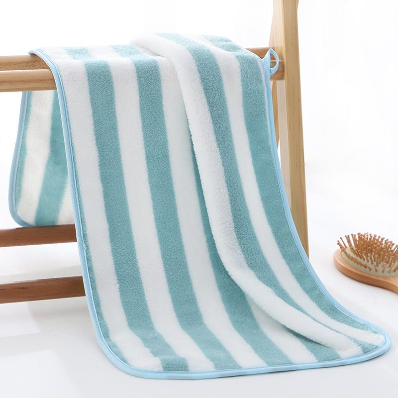 Hanging Warp Knitted Coral Fleece Soft Absorbent Narrow Strip High-density Wrapping Comfortable Towel
