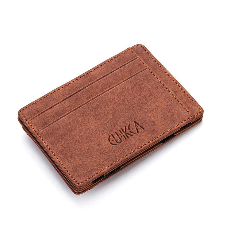 PU Creative Men's Magic Wallet Flip Card Holder