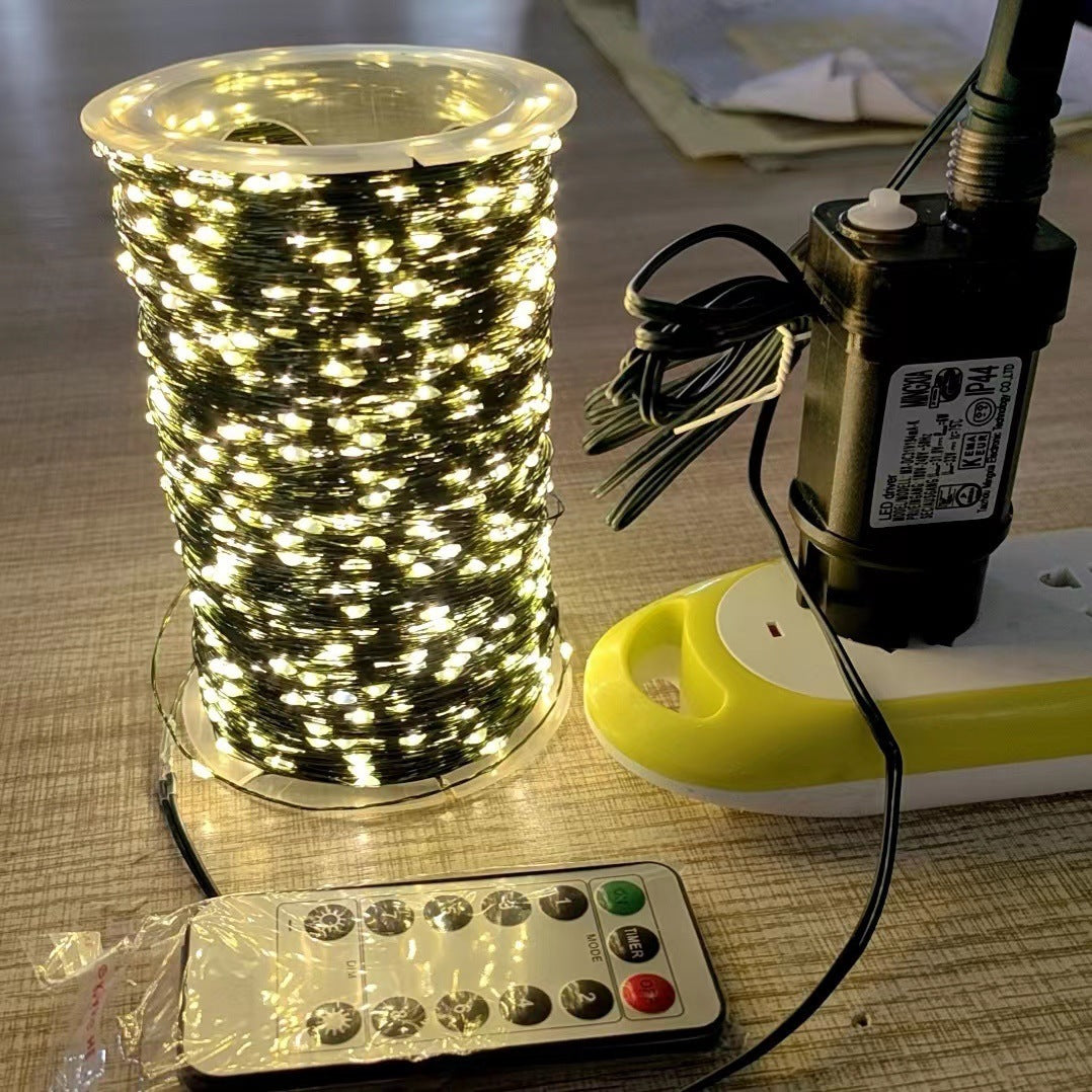 LED Solar Copper Wire Lamp Eight Function Light String