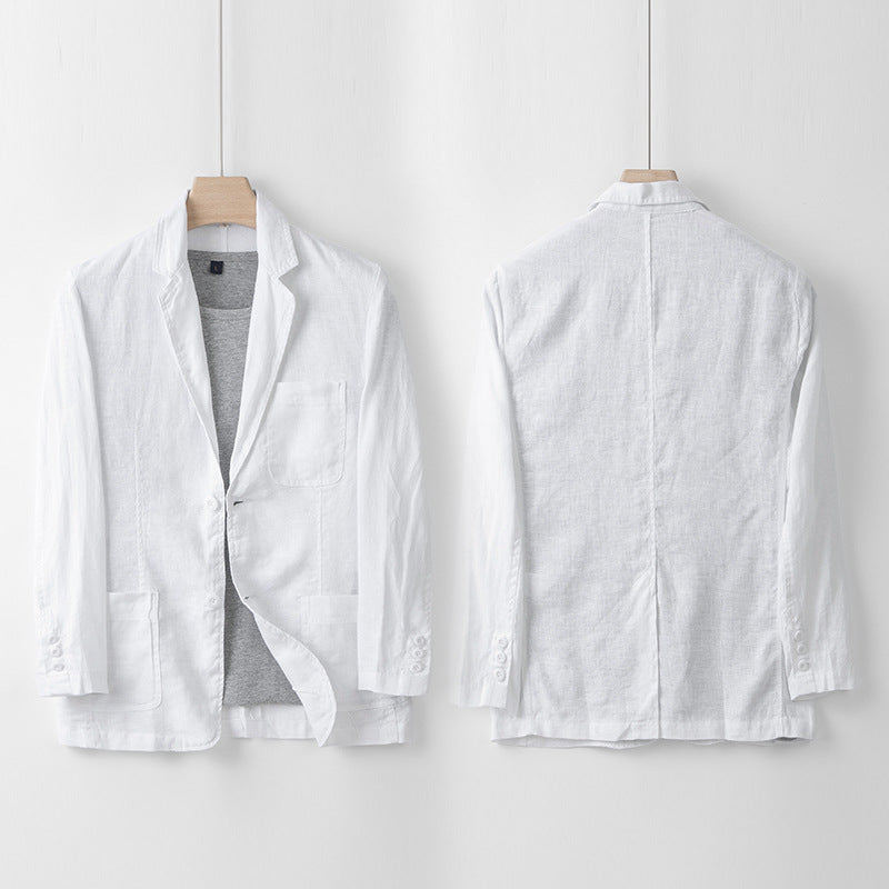 Men's Linen Suit Jacket Casual Small Suit Loose Casual Clothes