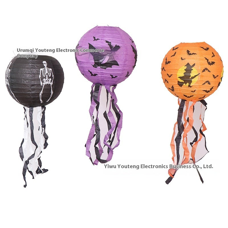Halloween Pumpkin Hanging Lantern – Store and Mall Decoration Pendant for Ghost Festival and Party Displays