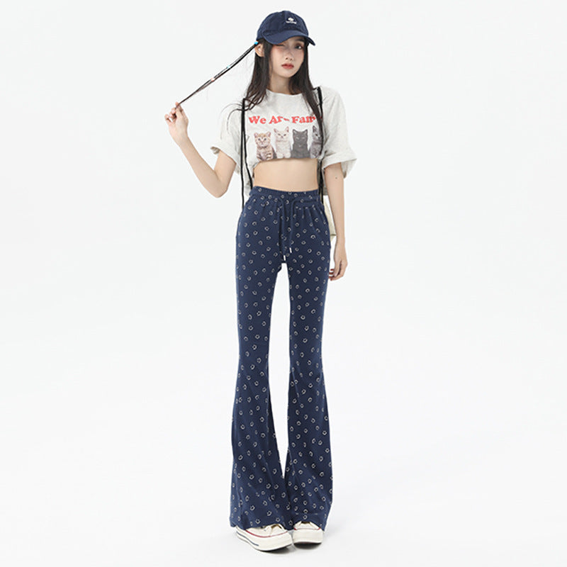 Women’s Flared Casual Pants – High-Waist Stretch Bell-Bottoms, Trendy Everyday Style