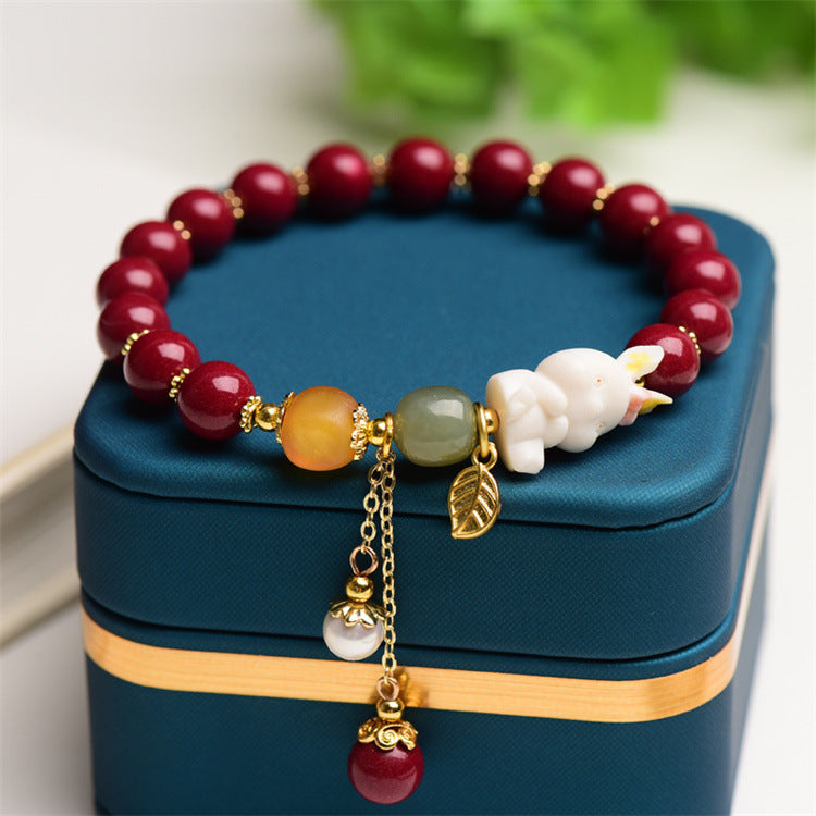 Tian Yu Natural Beeswax Purple Gold Sand Bracelet For Women