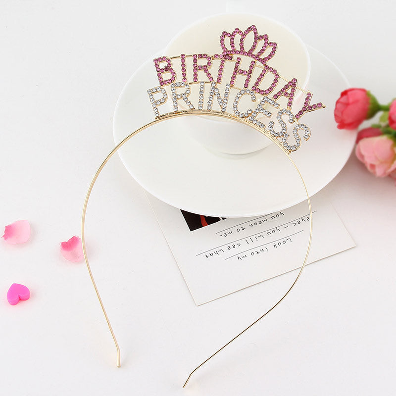 Creative Diamond Alphabet Headdress Birthday Hair Accessories