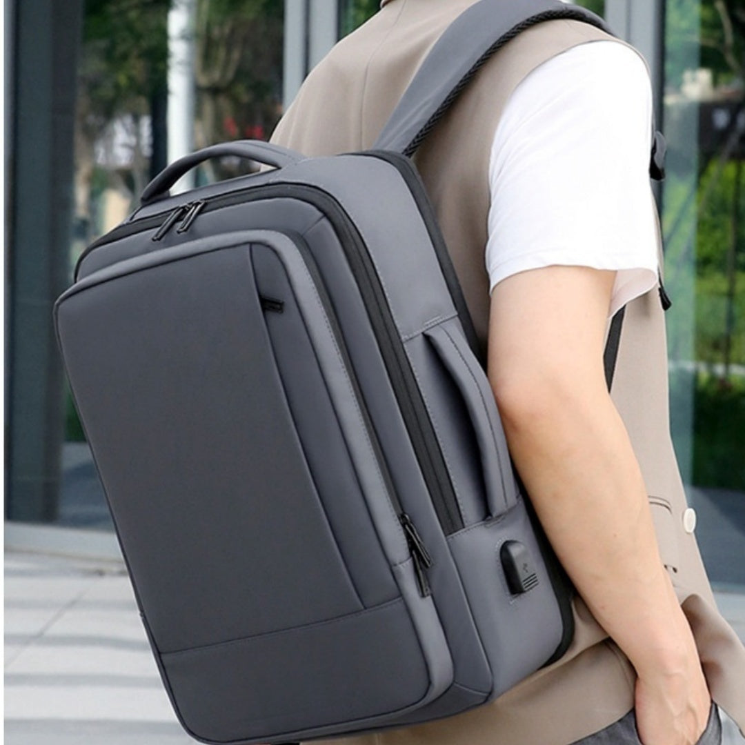 Unisex Solid Color Oxford Business Travel Computer Backpack