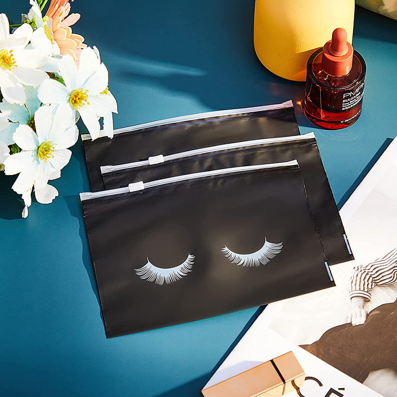 Eyelash EVA Black Zippered Makeup Storage Bag