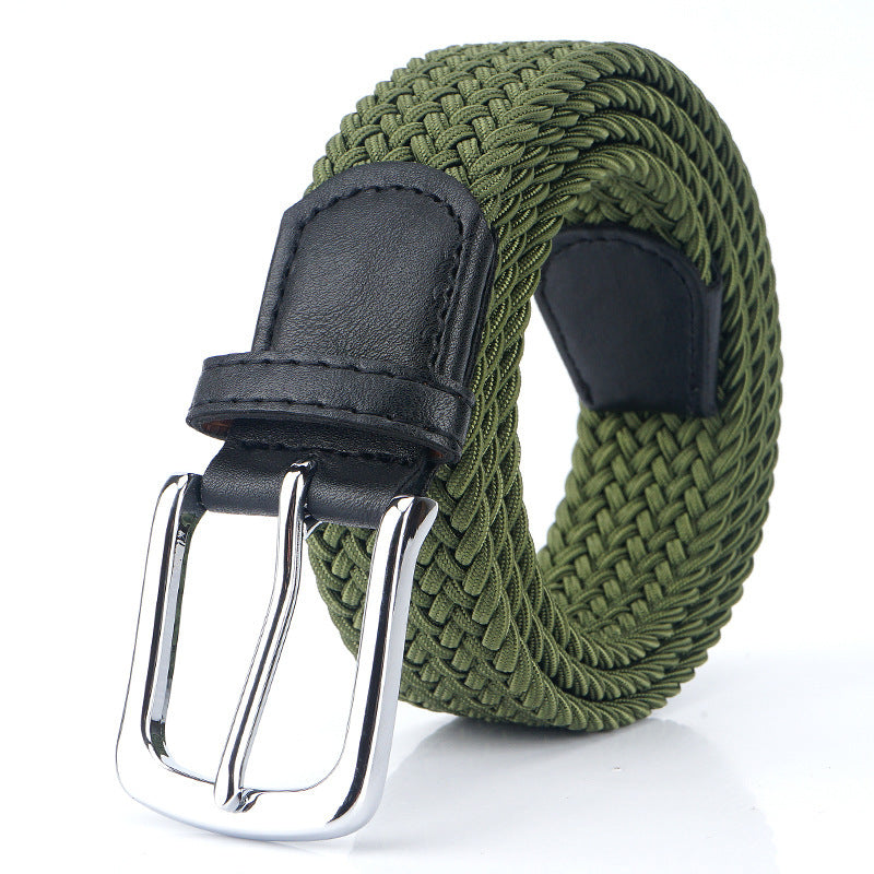 Silk Elastic Woven Canvas Belt – Unisex Adjustable Men’s & Women’s Waistband